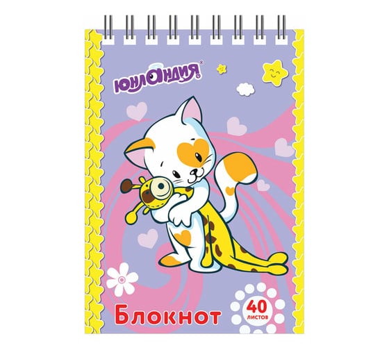Блокнот 120 шт в упаковке ЮНЛАНДИЯ МАЛЫЙ ФОРМАТ 75х105мм А7 40л гребень картон клетка МУЛЬТЯШКИ  129860