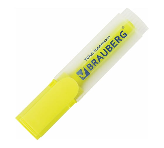 Текстовыделитель 10 шт в упаковке BRAUBERG "FLUO" ЖЕЛТЫЙ линия 1-5 мм  150398
