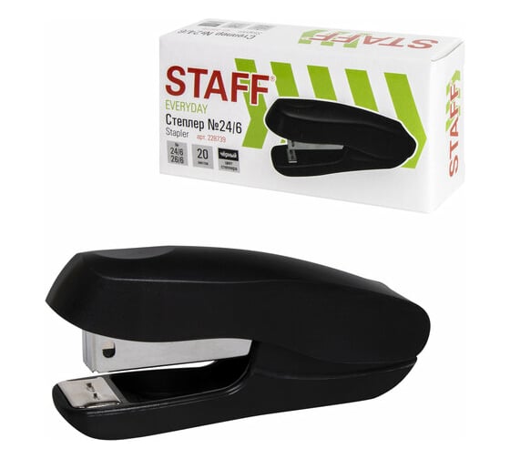 Степлер Staff №24/6 26/6 "EVERYDAY" до 20 листов черный  228739