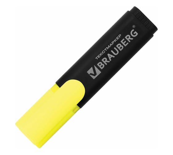 Текстовыделитель 10 шт в упаковке BRAUBERG "Contract" ЖЕЛТЫЙ линия 1-5 мм  150389