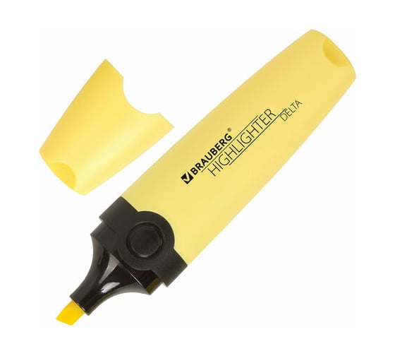Текстовыделитель 12 шт в упаковке BRAUBERG "DELTA PASTEL" ВАНИЛЬ линия 1-5 мм  151729 1