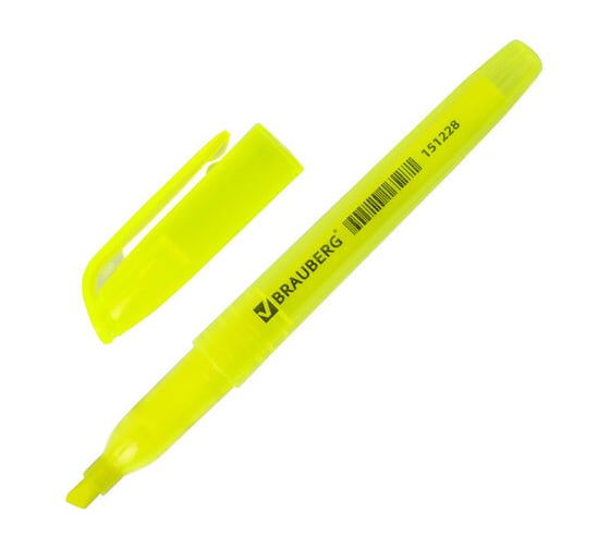 Текстовыделитель 12 шт в упаковке BRAUBERG "Vivid" ЖЕЛТЫЙ линия 1-3 мм  151228 1