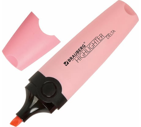 Текстовыделитель 12 шт в упаковке BRAUBERG "DELTA PASTEL" ПАСТЕЛЬНЫЙ РОЗОВЫЙ линия 1-5 мм  151731