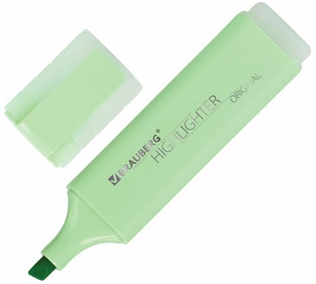 Текстовыделитель 12 шт в упаковке BRAUBERG "ORIGINAL PASTEL" МЯТА линия 1-5 мм  151692