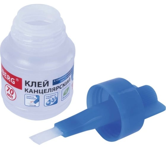 Клей канцелярский 12 шт в упаковке BRAUBERG  70 мл. с кисточкой  228407