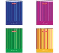 Блокнот 10 шт в упаковке BRAUBERG МАЛЫЙ ФОРМАТ 97х145мм А6 40л гребень картон клетка Полоски  129822