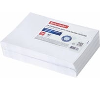 Конверты BRAUBERG С6 114х162 мм, отрывная лента 80г/м2 комплект 100 шт, внутренняя запечатка 112190