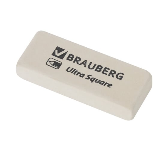 Ластик 36 шт в упаковке BRAUBERG "Ultra Square" 50х20х9мм белый натуральный каучук  228709