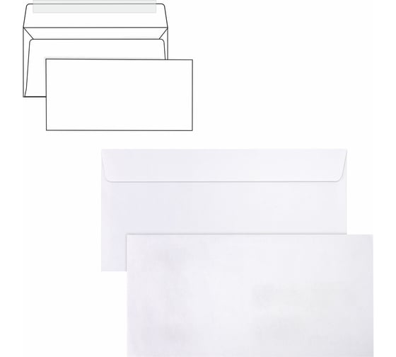 Конверты 40 шт в упаковке BRAUBERG Е65 110х220мм отрывная лента 80г/м2 КОМПЛЕКТ 25шт внут. запечатка 122449