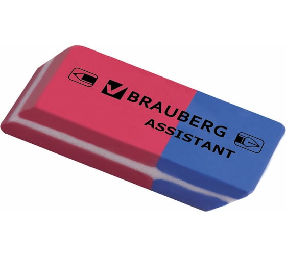 Набор ластиков 24 шт в упаковке BRAUBERG "Assistant 80" 4 шт. 41х14х8мм красно-синие прямоугольные  222458
