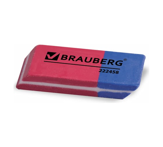 Набор ластиков 24 шт в упаковке BRAUBERG "Assistant 80" 4 шт. 41х14х8мм красно-синие прямоугольные  222458