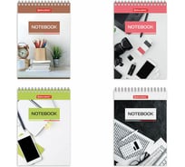 Блокнот 10 шт в упаковке BRAUBERG МАЛЫЙ ФОРМАТ 97х145мм А6 40л гребень картон клетка Идеальный офис  129823