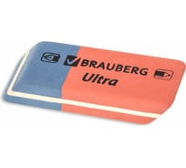 Ластик 80 шт в упаковке BRAUBERG "Ultra" 42х14х8мм красно-синий натуральный каучук 228708