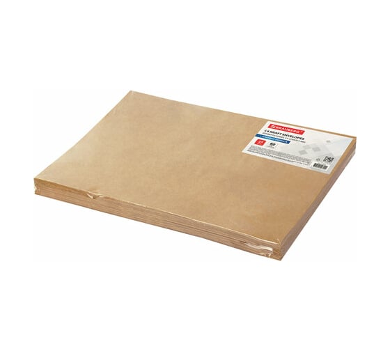 Конверты BRAUBERG С4 229х324 мм, крафт, клей 80г/м2 комплект 25 шт, треугольный клапан 112365