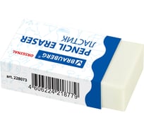 Ластик 40 шт в упаковке BRAUBERG "Simple" 38х20х10 мм белый прямоугольный картонный держатель 228073