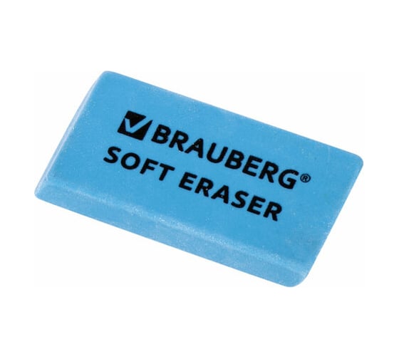Набор ластиков 36 шт в упаковке BRAUBERG "Soft" 2 шт. 52х25х9 мм цвет ассорти прямоугольные скошенные  228062
