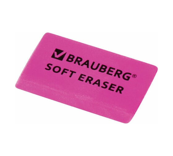 Набор ластиков 36 шт в упаковке BRAUBERG "Soft" 2 шт. 52х25х9 мм цвет ассорти прямоугольные скошенные  228062