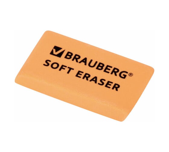 Набор ластиков 36 шт в упаковке BRAUBERG "Soft" 2 шт. 52х25х9 мм цвет ассорти прямоугольные скошенные  228062