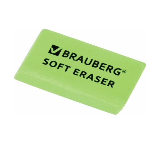 Набор ластиков 36 шт в упаковке BRAUBERG "Soft" 2 шт. 52х25х9 мм цвет ассорти прямоугольные скошенные  228062