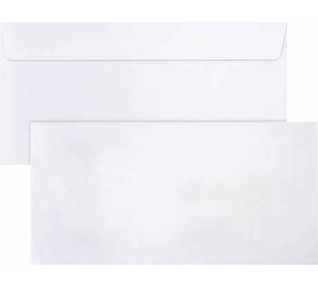 Конверты BRAUBERG Е65 110х220 мм, отрывная лента 80г/м2 комплект 100 шт, внутренняя запечатка 112193