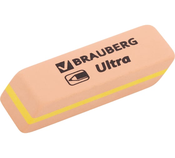 Ластик BRAUBERG Ultra 41*14*8мм оранжевый натуральный каучук 10 шт 229601