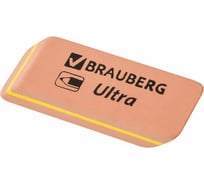 Ластик 80 шт в упаковке BRAUBERG "Ultra" 41х14х8мм оранжевый натуральный каучук 228705