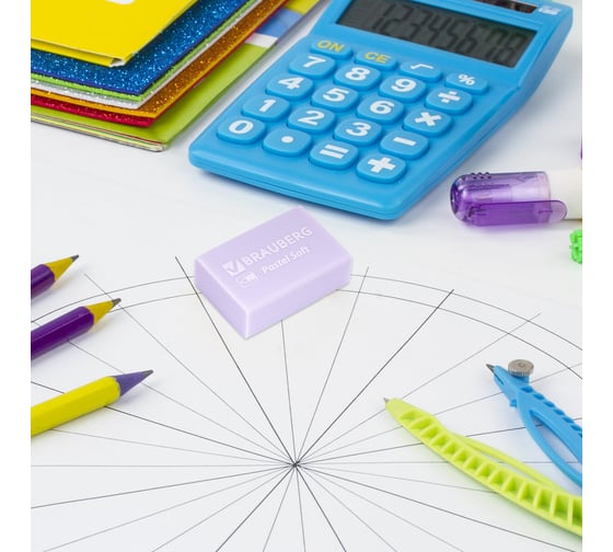 Набор ластиков BRAUBERG Pastel Soft 12 шт., размер ластика 31х20х10 мм, экологичный ПВХ 229598