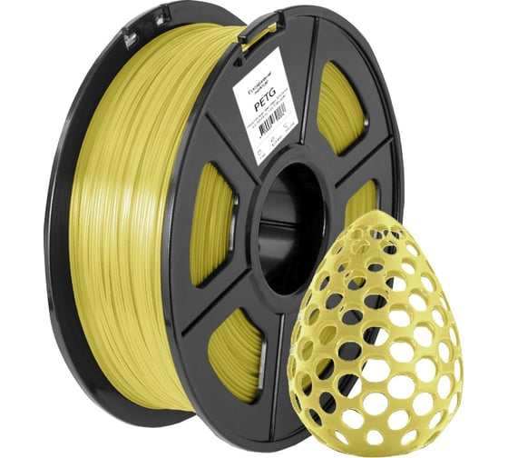Пластик для принтера CACTUS 3D CS-3D-PETG-1KG-T-YELLOW PETG диаметр 1.75 мм, 1 кг, 1 цвет 1974195