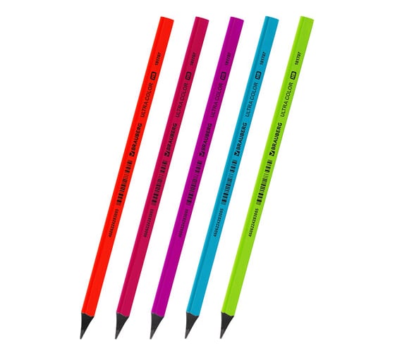 Карандаш чернографитный BRAUBERG Ultra Color, 1 шт, НВ, пластиковый 181707