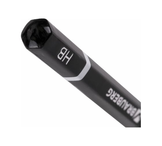 Карандаш чернографитный BRAUBERG, 1 шт, Touch line, НВ, корпус черный, заточенный 180621