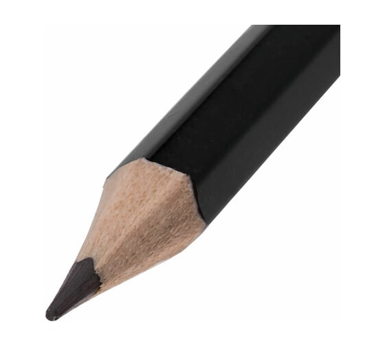 Карандаш чернографитный BRAUBERG, 1 шт, Touch line, НВ, корпус черный, заточенный 180621