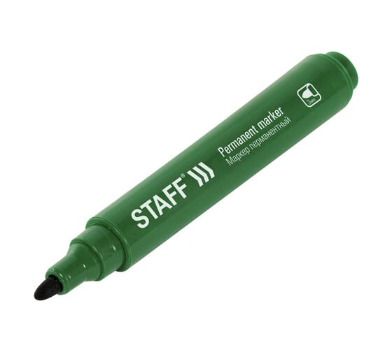 Маркер перманентный Staff Basic Budget Pm-125, зеленый, круглый наконечник 3 мм 152177