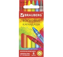 Восковые карандаши 48 шт в упаковке BRAUBERG "АКАДЕМИЯ" НАБОР 6 цв. 227282