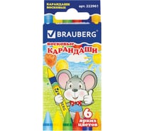 Восковые карандаши 48 шт в упаковке BRAUBERG /ПИФАГОР 6 цв.  222961
