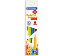 Карандаши цветные 24 шт в упаковке BRAUBERG пластиковые PREMIUM 6 цветов трехгранные грифель мягкий 3 мм  181660