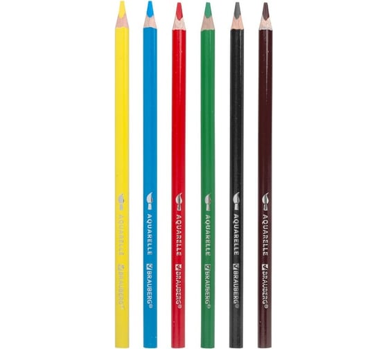 Карандаши цветные 24 шт в упаковке BRAUBERG акварельные PREMIUM AQUARELLE 6 цветов грифель мягкий 4 мм  181670