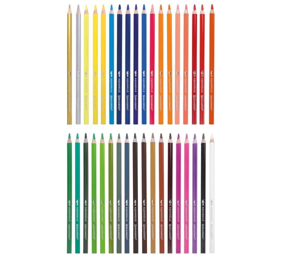 Цветные карандаши BRAUBERG PREMIUM AQUARELLE акварельные, 36 цветов, грифель мягкий 4 мм 181674