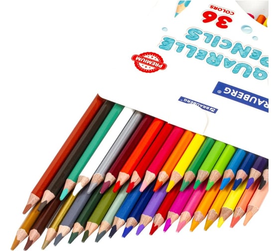 Цветные карандаши BRAUBERG PREMIUM AQUARELLE акварельные, 36 цветов, грифель мягкий 4 мм 181674