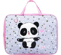 Папка с ручками А4 BRAUBERG 1 отделение, ткань, молния сверху, 80 мм Funny panda 270333