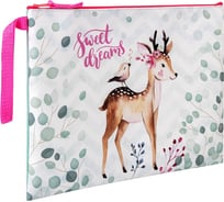 Папка для тетрадей А4 BRAUBERG 1 отделение, ткань, молния сверху, с ручкой Deer 270326