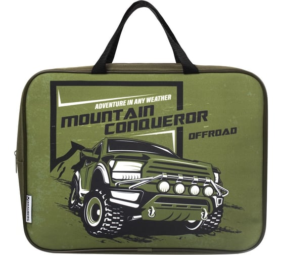 Папка с ручками А4 BRAUBERG 1 отдеделение, ткань, молния сверху, 80 мм Mountain conqueror 270338 1
