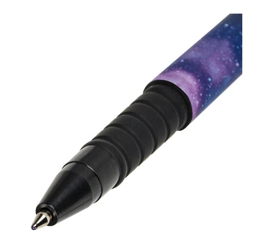 Ручка шариковая BRAUBERG Soft Touch Grip Space, синяя, мягкое покрытие, узел 0,7 мм 143714