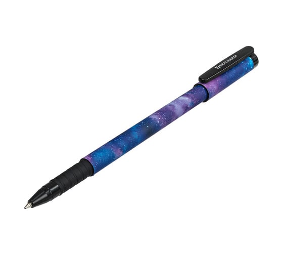 Ручка шариковая BRAUBERG Soft Touch Grip Space, синяя, мягкое покрытие, узел 0,7 мм 143714