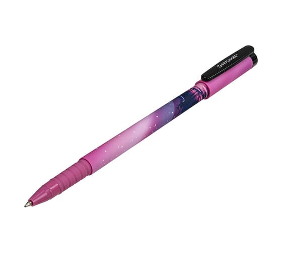 Ручка шариковая BRAUBERG Soft Touch Grip Stars, синяя, мягкое покрытие, узел 0,7 мм 143715