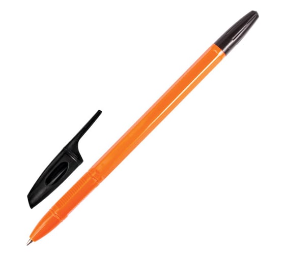 Ручка шариковая BRAUBERG X-333 Orange, черная, корпус оранжевый, узел 0,7 мм, линия письма 0,35 мм 142410