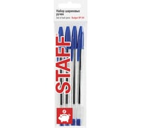 Ручки шариковые Staff Basic Budget Bp-04, набор 4 шт, синие, линия письма 0,5 мм 143873