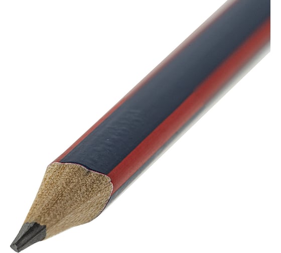 Карандаш чернографитный BRAUBERG Stripes HB трехгранный с резинкой синий/красный 181294