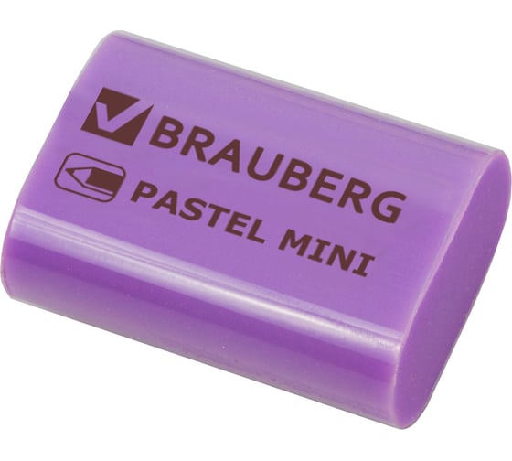 Ластик BRAUBERG Pastel Mini, 27x18x10 мм, ассорти пастельных цветов, экологичный ПВХ, 229581 1