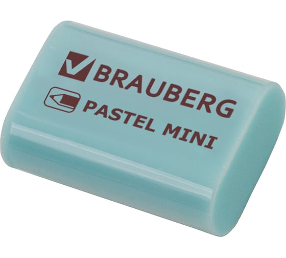 Ластик BRAUBERG Pastel Mini, 27x18x10 мм, ассорти пастельных цветов, экологичный ПВХ, 229581