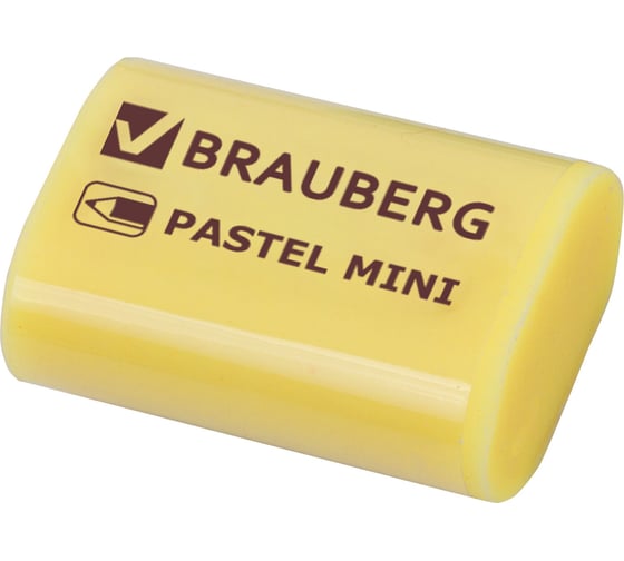 Ластик BRAUBERG Pastel Mini, 27x18x10 мм, ассорти пастельных цветов, экологичный ПВХ, 229581